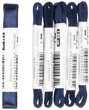 Bama Plat Mode Satijn Veter 120cm Blauw
