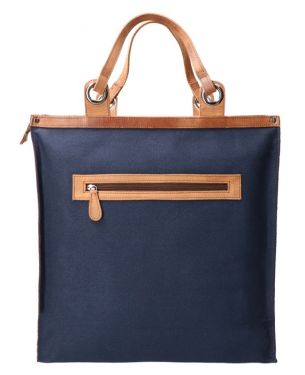 LD Canvas Boodschappentas Tas Lux Blauw/Bruin