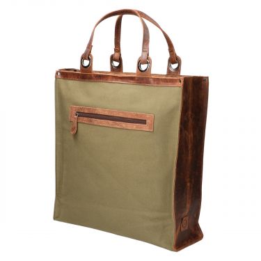LD Canvas Boodschappentas Tas Lux Groen/Bruin