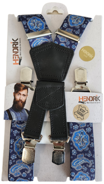 Hendrik Bretels Gold Paisley Bretels Paisley Blauw (56826)