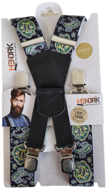 Hendrik Bretels Gold Paisley Bretels Paisley Zwart (56840)