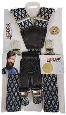 Hendrik Bretels Gold Wyber Bretels Wyber Ruit Blauw