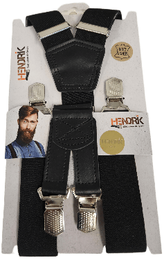Hendrik Bretels Gold Uni Bretels Glad Zwart