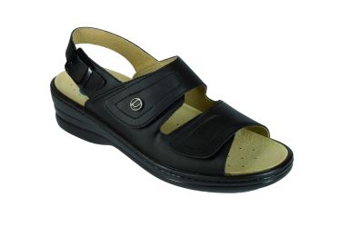 Perpedia Rabat Sandaal Zwart 36   #Laag#Summer#Leren Voering#Klittenband#Perpedia Leren Inlegz ool#Voetbed#Ademend#Schok-absorberend