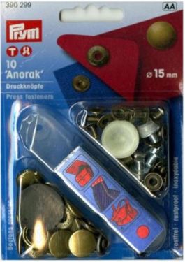 Prym Drukknoop Set 390299 Anorak 15mm Brons