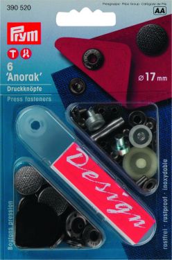 Prym Drukknoop Set 390520 Anorak 17mm Oud Zilver