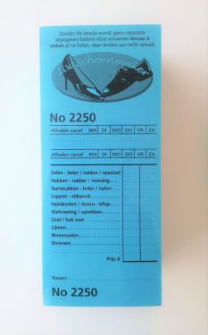 Reparatiekaart Blok Blauw