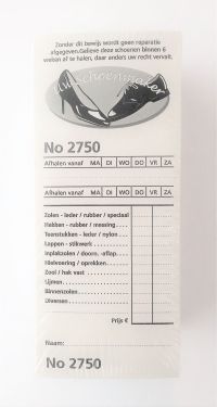 Reparatiekaart Blok Wit