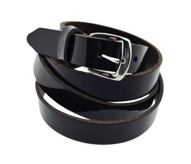 Riem L2001 Leren Riem 20mm Zwart Lak
