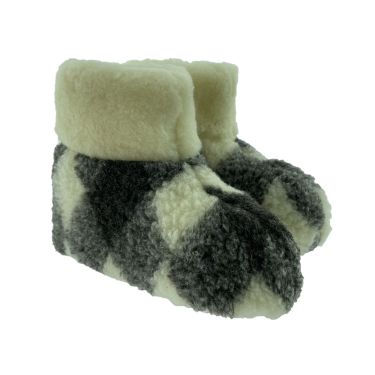 Varmo Bjorn Pantoffel Geblokt 36   #Hoog#Suede Loopzool#Indoor#100% Wol Voering#Warm Bontgevoer d#Schok-absorberend#Warm