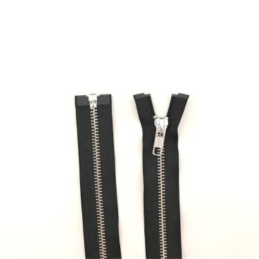 YKK Metaal Deelbaar 8mm Rits 75cm Nikkel/Zwart(580)