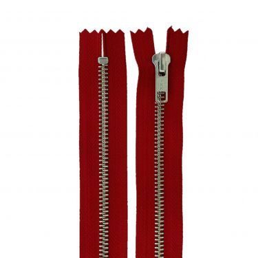 Ykk Metaal 6mm Mode Nikkel Rits 60 cm Rood-519