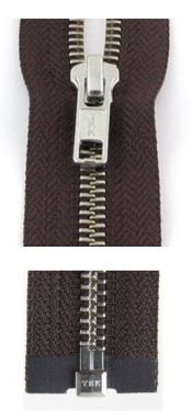 YKK Metaal Deelbaar 8mm Rits 60cm Nikkel/Bruin(570)
